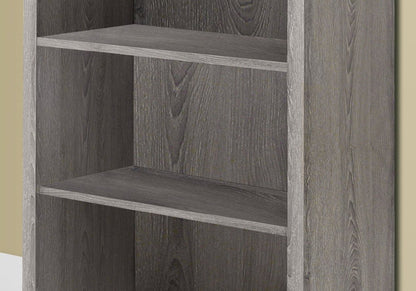 48" Brown Distressed Wood Adjustable Four Tier Bookcase