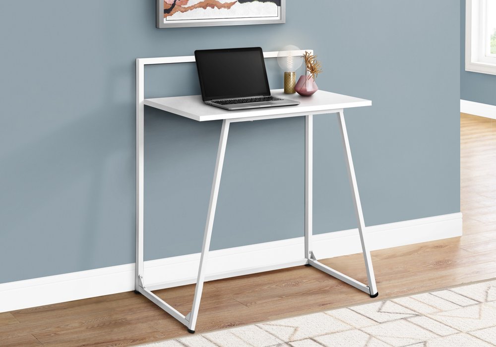18" White and Gray Computer Desk