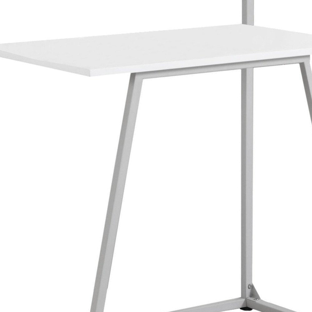 18" White and Gray Computer Desk