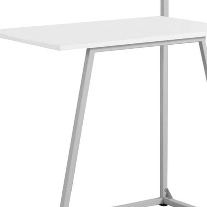 18" White and Gray Computer Desk