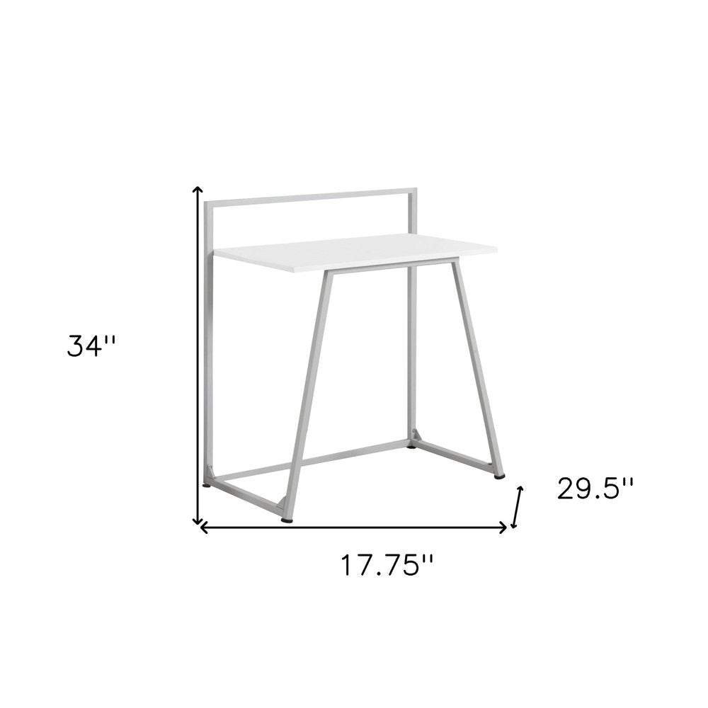 18" White and Gray Computer Desk