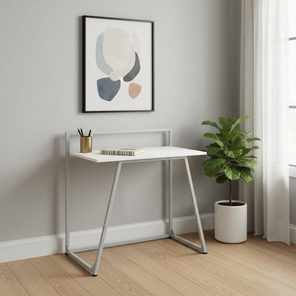 18" White and Gray Computer Desk
