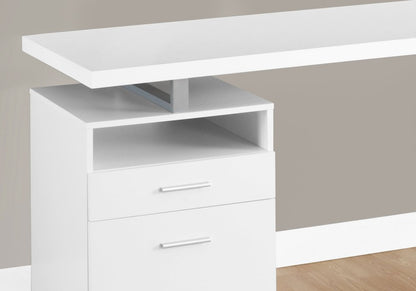 60" Dark Brown and Silver Computer Desk With Two Drawers