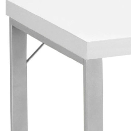 47" White and Silver Computer Desk