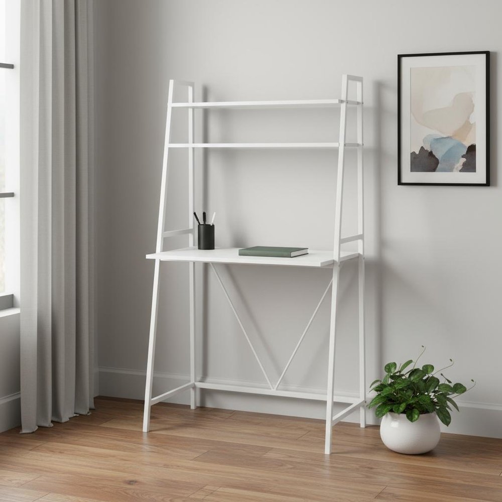 32" White Computer Desk