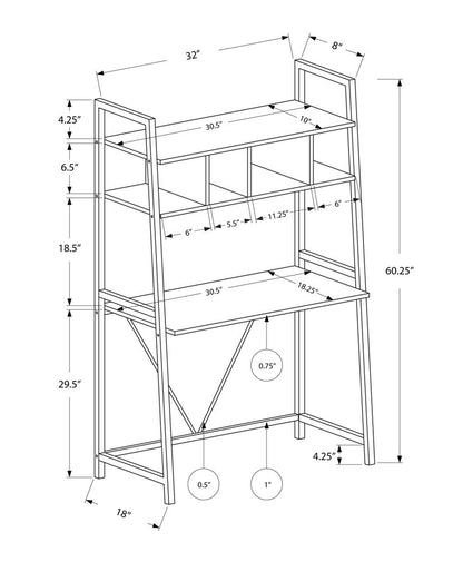 32" White Computer Desk