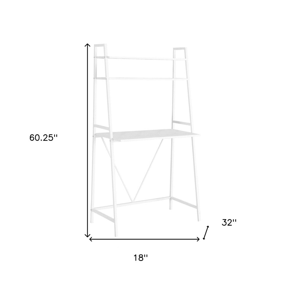 18" White Computer Desk