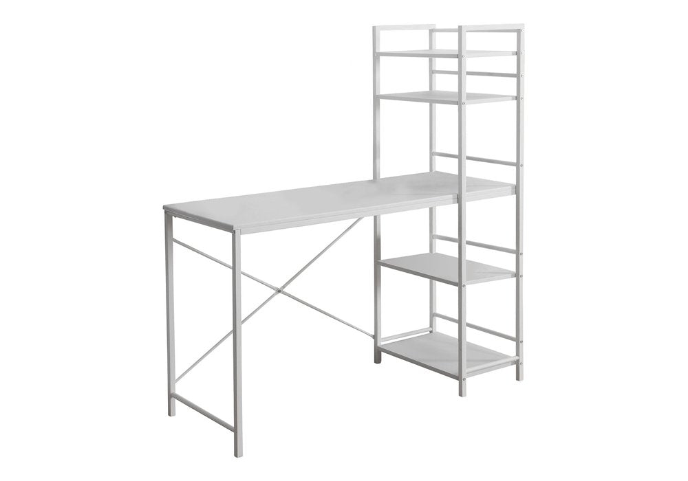 19" Dark Brown and Silver Computer Desk