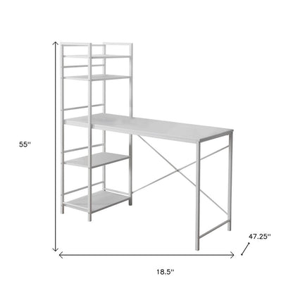 19" Dark Brown and Silver Computer Desk