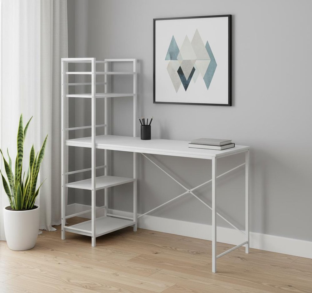 47" White Computer Desk