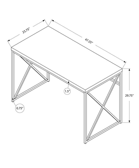 47" Taupe and Silver Computer Desk