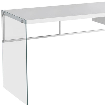 48" White and Clear Computer Desk