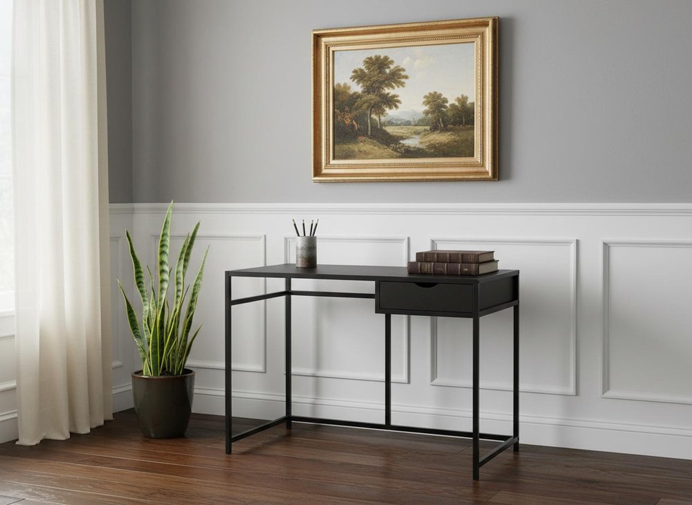 20" White and Silver Computer Desk