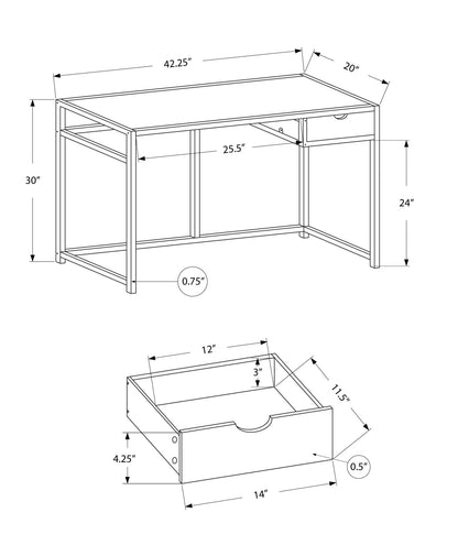 20" Black Computer Desk