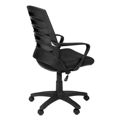 Black Polyester Seat Swivel Adjustable Task Chair Mesh Back Plastic Frame