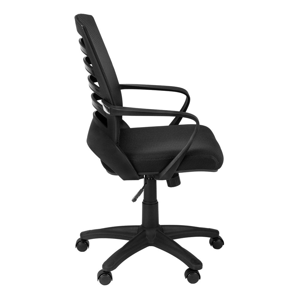 Black Adjustable Height Swivel Rolling Office Chair