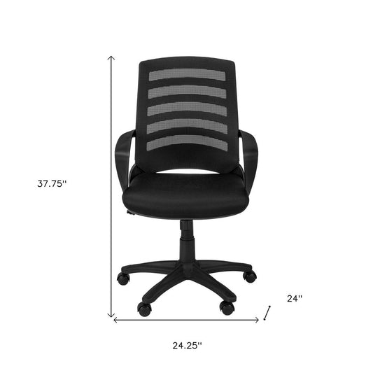 Black Adjustable Height Swivel Rolling Office Chair