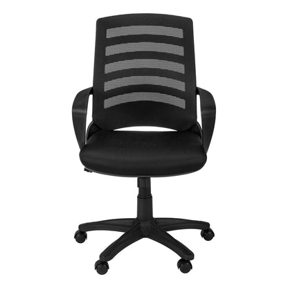 Black Adjustable Height Swivel Rolling Office Chair