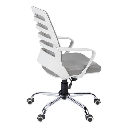 Black Polyester Seat Swivel Adjustable Task Chair Mesh Back Plastic Frame