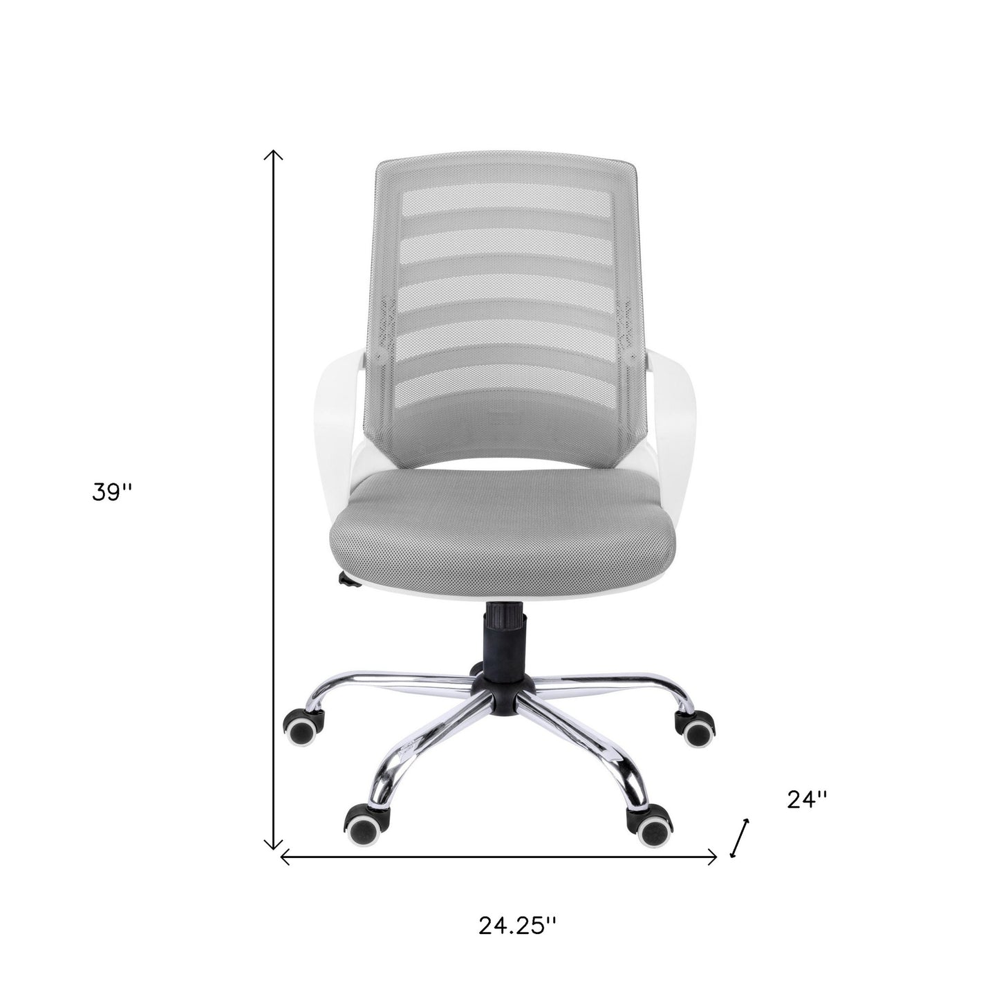 Black Polyester Seat Swivel Adjustable Task Chair Mesh Back Plastic Frame