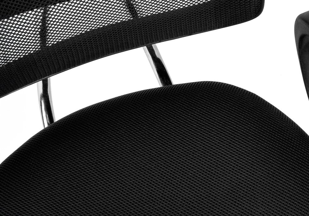 Black Polyester Seat Swivel Adjustable Task Chair Mesh Back Plastic Frame