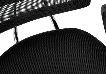Black Polyester Seat Swivel Adjustable Task Chair Mesh Back Plastic Frame