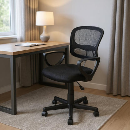 Gray White and Black Adjustable Height Swivel Rolling Office Chair