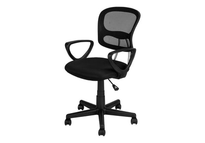 Black Polyester Seat Swivel Adjustable Task Chair Mesh Back Plastic Frame