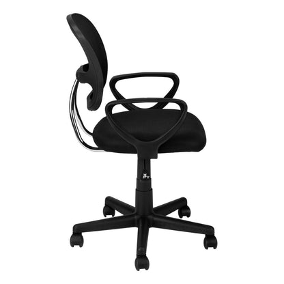 Black Polyester Seat Swivel Adjustable Task Chair Mesh Back Plastic Frame