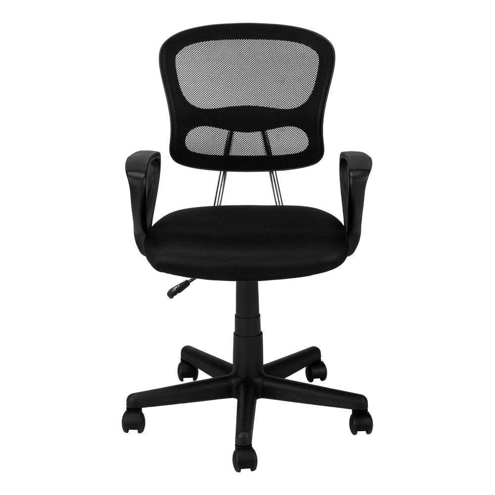 Black Adjustable Height Swivel Rolling Office Chair