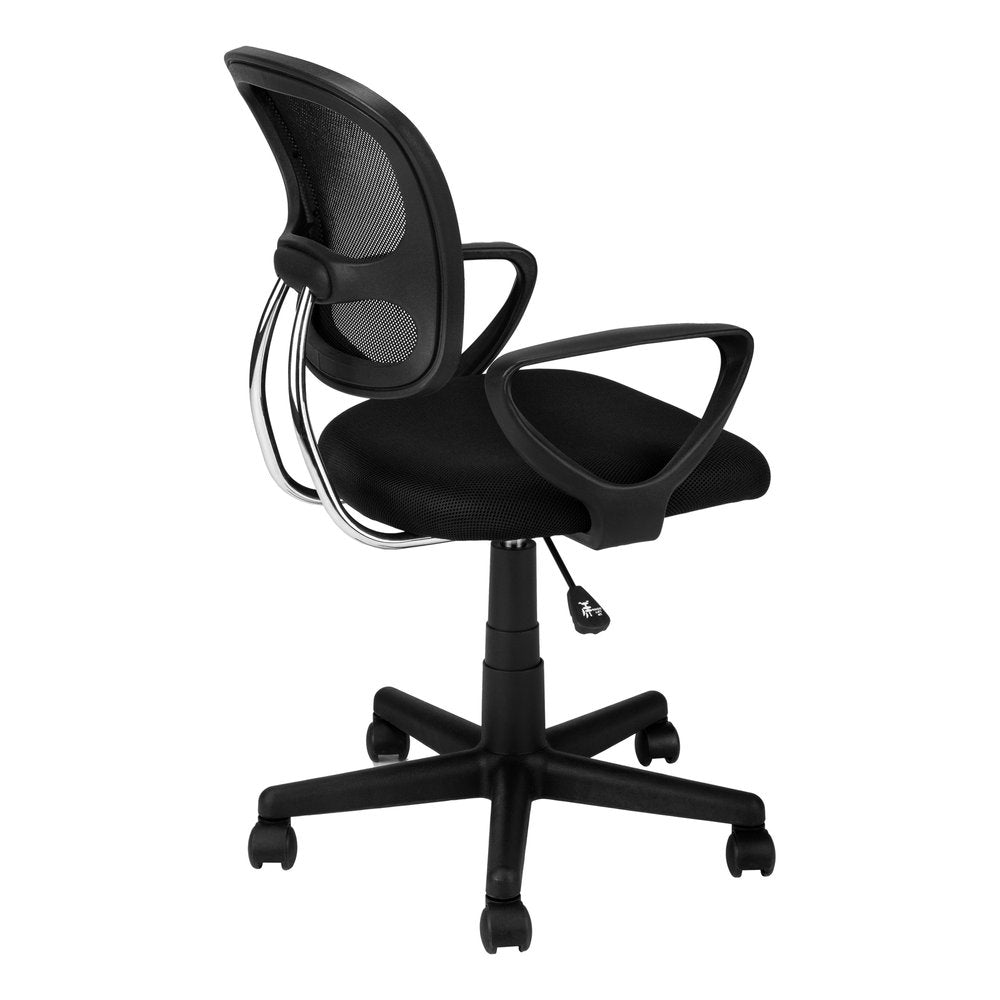 Black Adjustable Height Swivel Rolling Office Chair