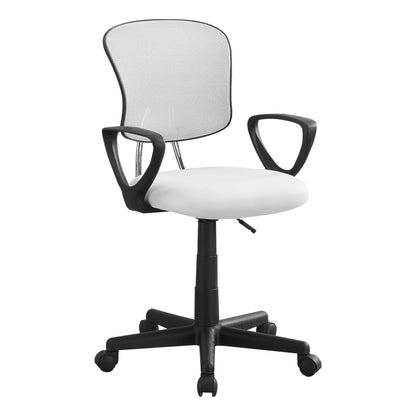 Black Polyester Seat Swivel Adjustable Task Chair Mesh Back Plastic Frame