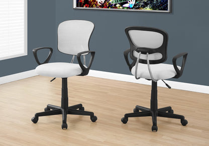 Black Polyester Seat Swivel Adjustable Task Chair Mesh Back Plastic Frame