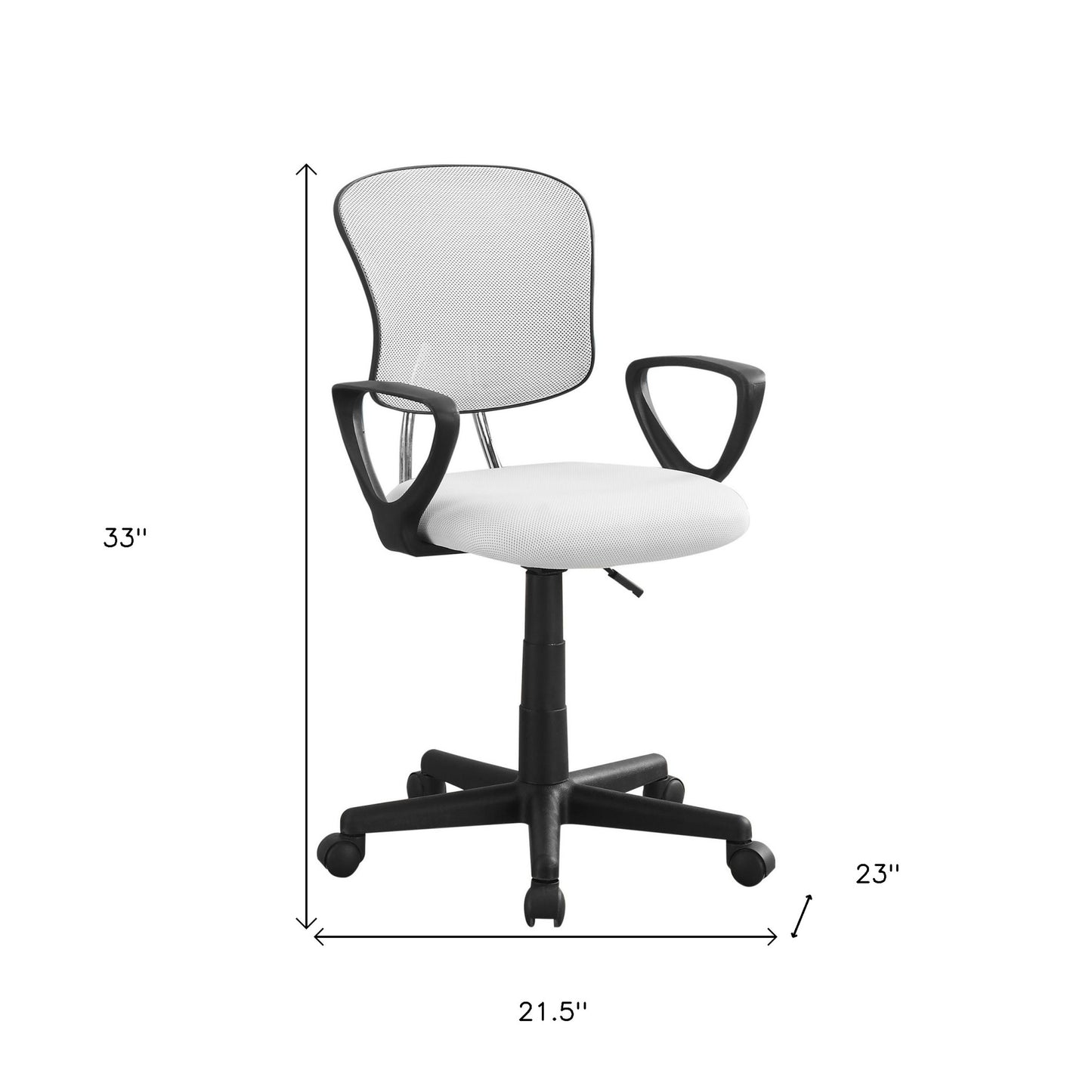 Black Polyester Seat Swivel Adjustable Task Chair Mesh Back Plastic Frame