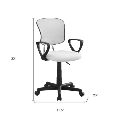 Black Polyester Seat Swivel Adjustable Task Chair Mesh Back Plastic Frame