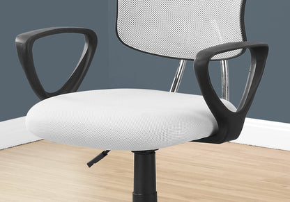 Black Polyester Seat Swivel Adjustable Task Chair Mesh Back Plastic Frame