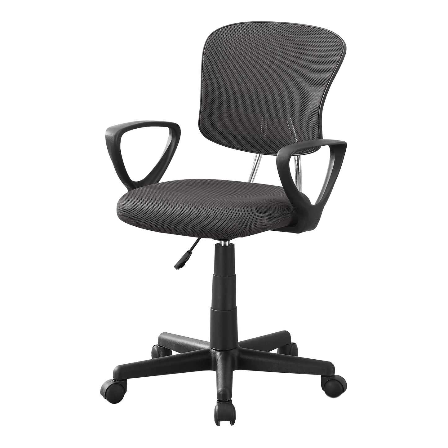 Black Polyester Seat Swivel Adjustable Task Chair Mesh Back Plastic Frame