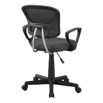 Black Polyester Seat Swivel Adjustable Task Chair Mesh Back Plastic Frame