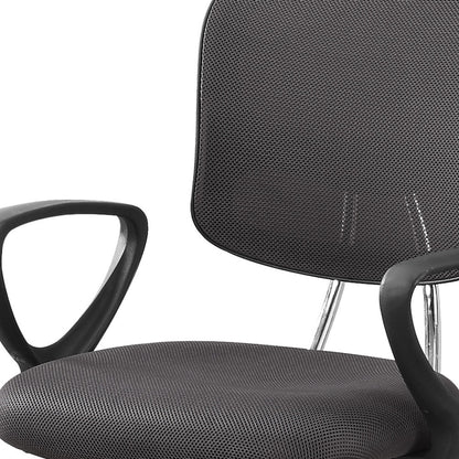 Black Polyester Seat Swivel Adjustable Task Chair Mesh Back Plastic Frame