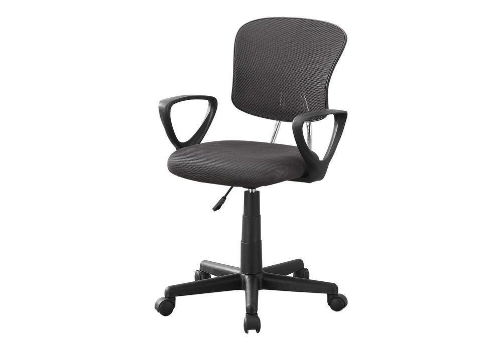 Black Polyester Seat Swivel Adjustable Task Chair Mesh Back Plastic Frame