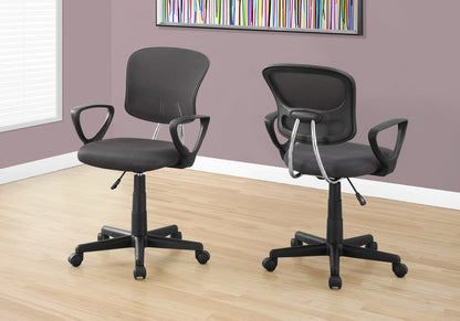 Black Polyester Seat Swivel Adjustable Task Chair Mesh Back Plastic Frame