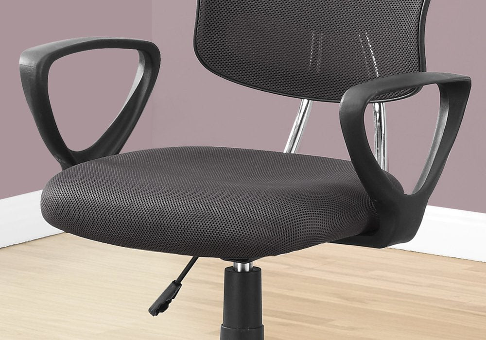 Black Polyester Seat Swivel Adjustable Task Chair Mesh Back Plastic Frame