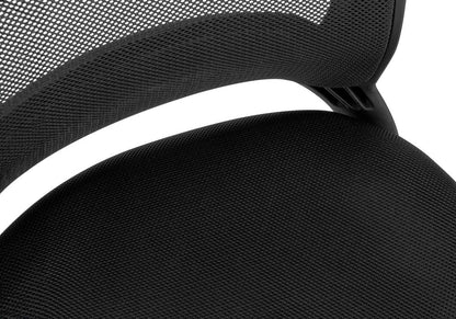 Black Polyester Seat Swivel Adjustable Task Chair Mesh Back Plastic Frame