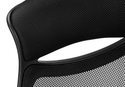 Black Polyester Seat Swivel Adjustable Task Chair Mesh Back Plastic Frame