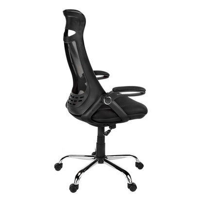 Black and Silver Adjustable Height Swivel Rolling Office Chair