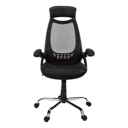 Black and Silver Adjustable Height Swivel Rolling Office Chair