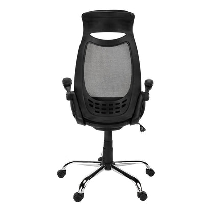 Black and Silver Adjustable Height Swivel Rolling Office Chair