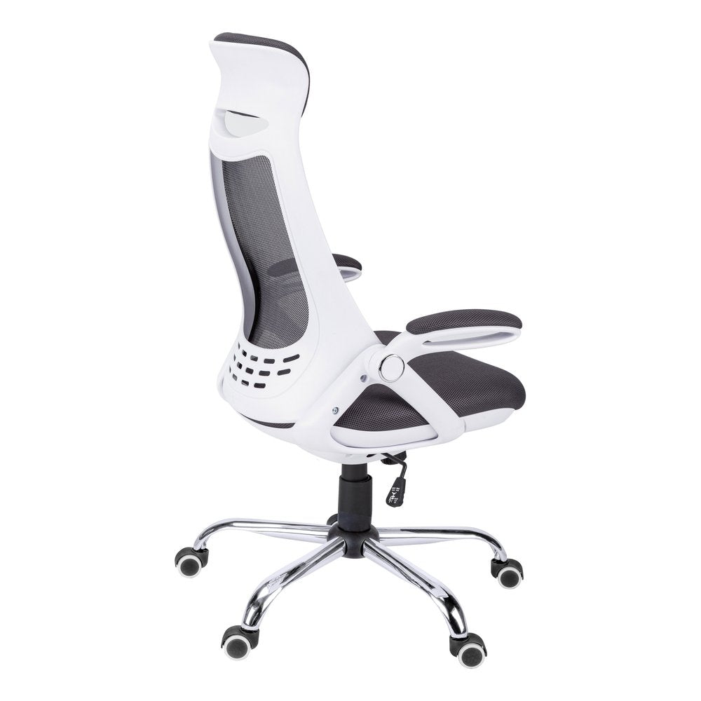 Gray Black and Silver Adjustable Height Swivel Rolling Executive Office Chair