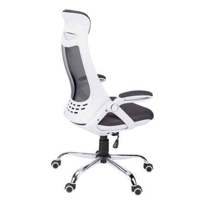 Gray Black and Silver Adjustable Height Swivel Rolling Executive Office Chair