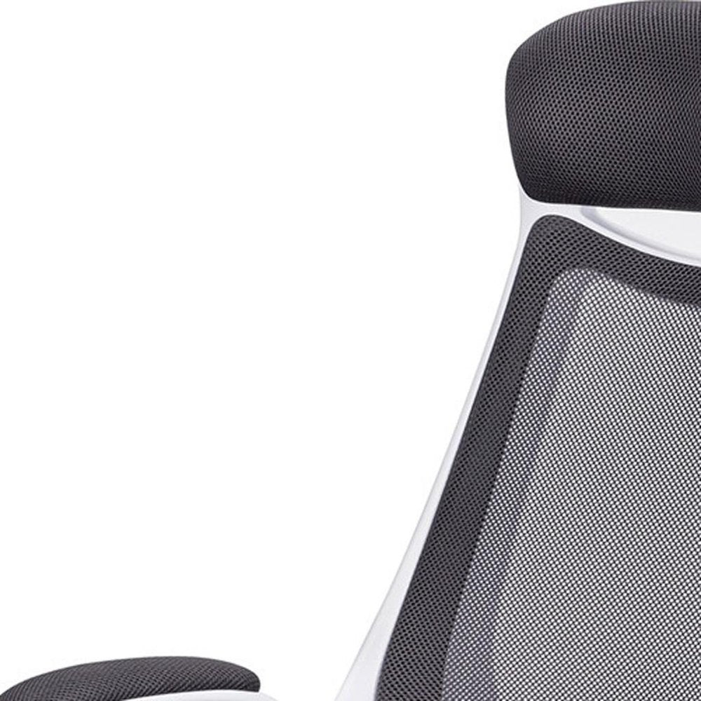 Gray Black and Silver Adjustable Height Swivel Rolling Executive Office Chair
